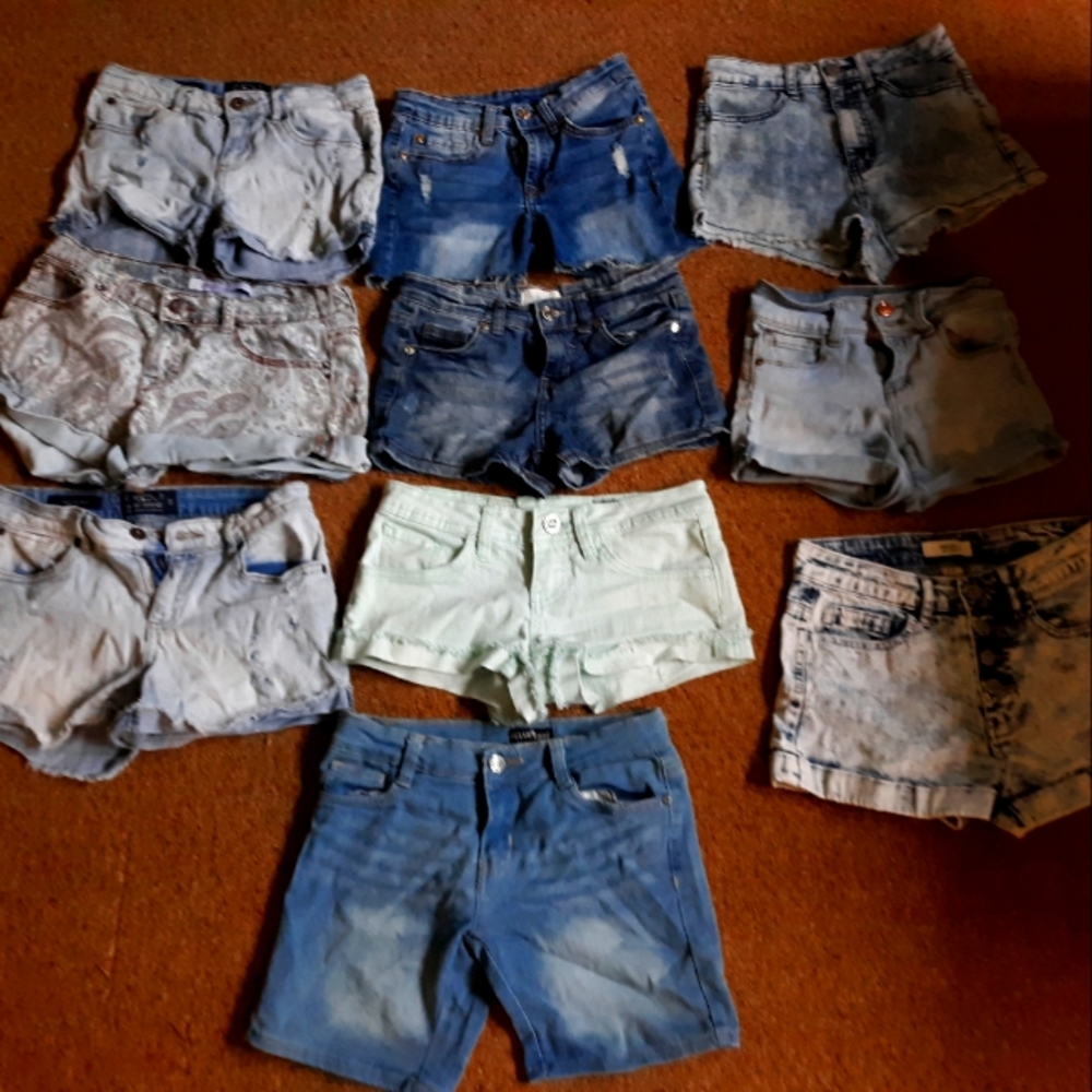 Girls denim shorts lot of 10